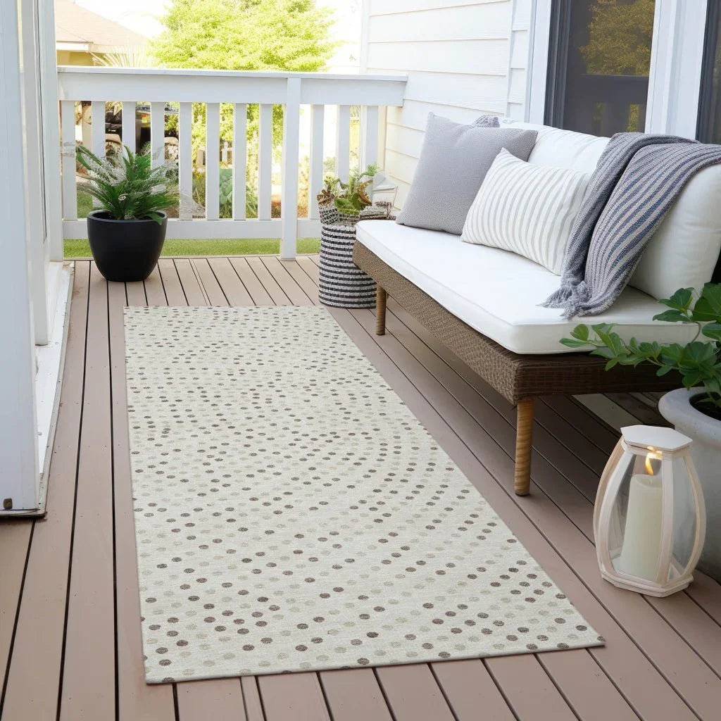 LOOMLAN Rugs Mirelia Ivory Washable Indoor-Outdoor Rug