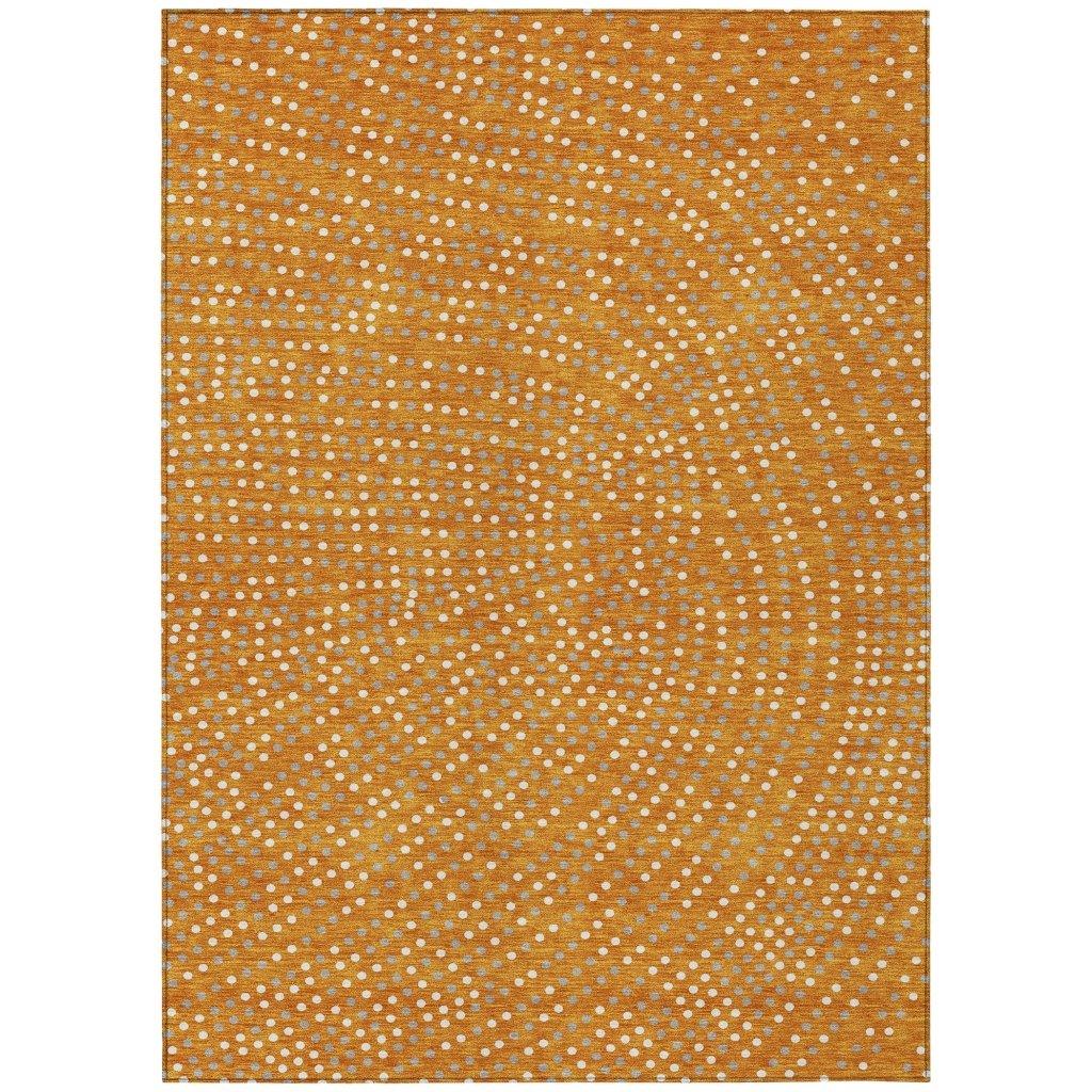 LOOMLAN Rugs Mirelia Orange Washable Indoor-Outdoor Rug