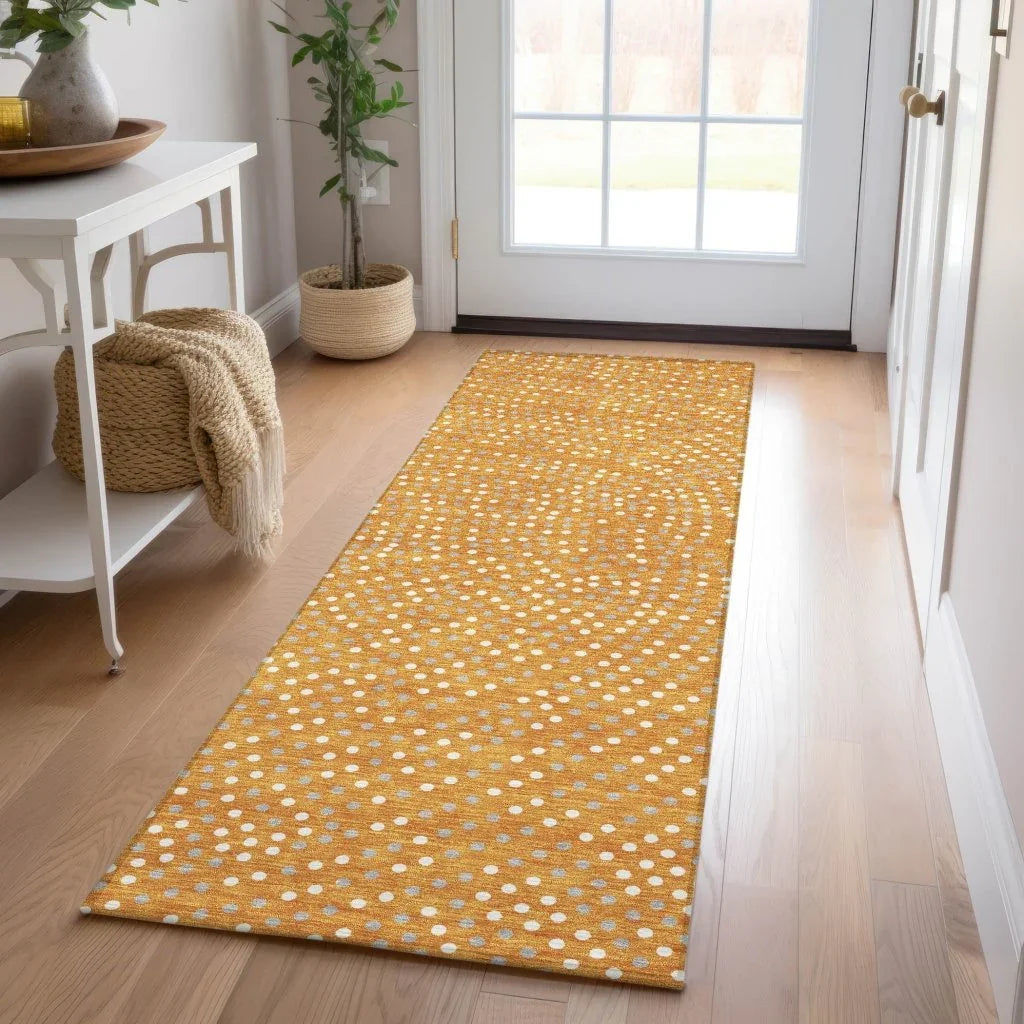 LOOMLAN Rugs Mirelia Orange Washable Indoor-Outdoor Rug