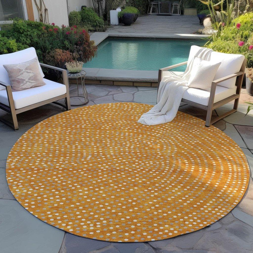 LOOMLAN Rugs Mirelia Orange Washable Indoor-Outdoor Rug