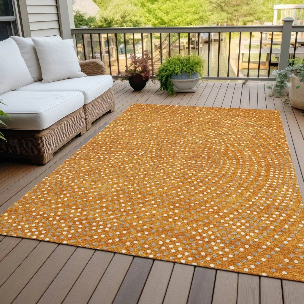 LOOMLAN Rugs Mirelia Orange Washable Indoor-Outdoor Rug