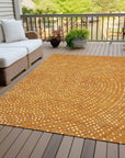 LOOMLAN Rugs Mirelia Orange Washable Indoor-Outdoor Rug