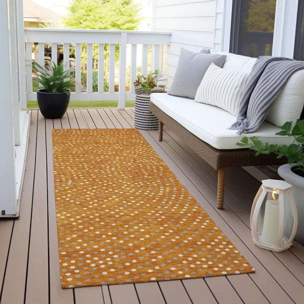 LOOMLAN Rugs Mirelia Orange Washable Indoor-Outdoor Rug