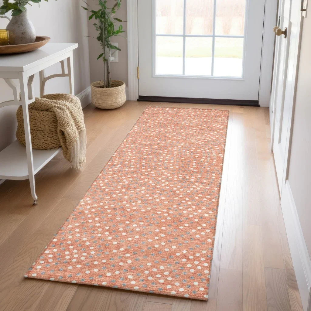 LOOMLAN Rugs Mirelia Salmon Washable Indoor-Outdoor Rug