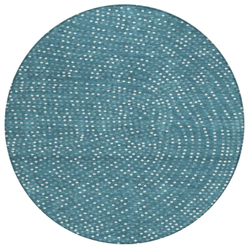 LOOMLAN Rugs Mirelia Teal Washable Indoor-Outdoor Rug