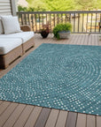 LOOMLAN Rugs Mirelia Teal Washable Indoor-Outdoor Rug