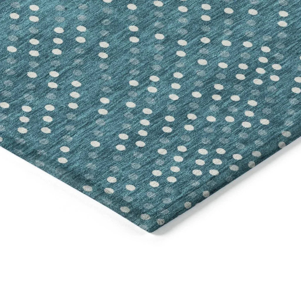 LOOMLAN Rugs Mirelia Teal Washable Indoor-Outdoor Rug