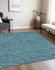 LOOMLAN Rugs Mirelia Teal Washable Indoor-Outdoor Rug