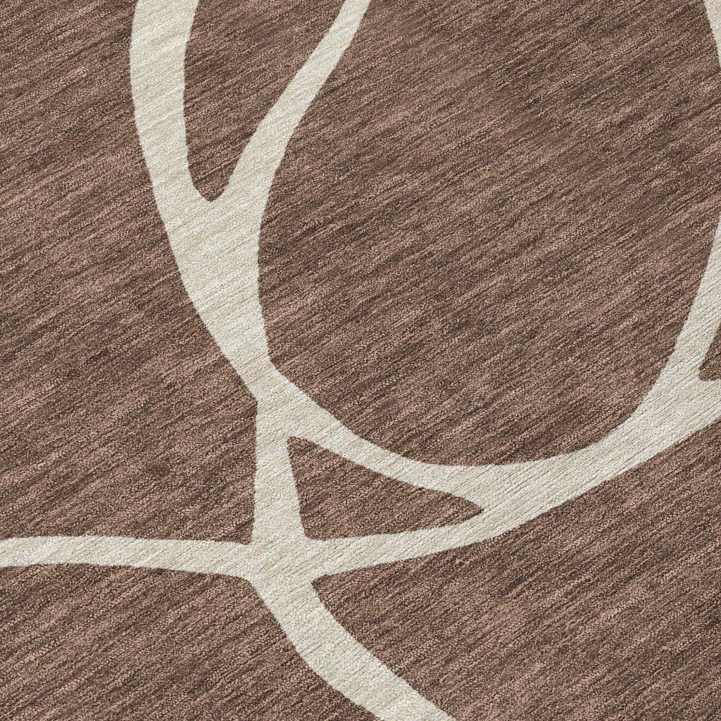 LOOMLAN Rugs Mirelle Brown Washable Indoor-Outdoor Rug