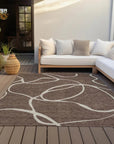 LOOMLAN Rugs Mirelle Brown Washable Indoor-Outdoor Rug