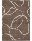 LOOMLAN Rugs Mirelle Brown Washable Indoor-Outdoor Rug