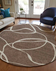 LOOMLAN Rugs Mirelle Brown Washable Indoor-Outdoor Rug