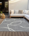 LOOMLAN Rugs Mirelle Gray Washable Indoor-Outdoor Rug