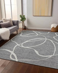 LOOMLAN Rugs Mirelle Gray Washable Indoor-Outdoor Rug