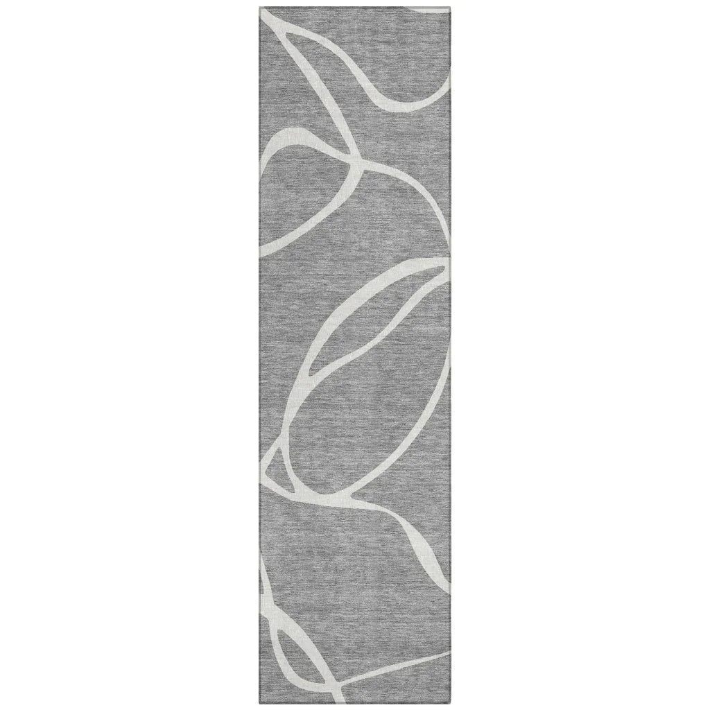 LOOMLAN Rugs Mirelle Gray Washable Indoor-Outdoor Rug