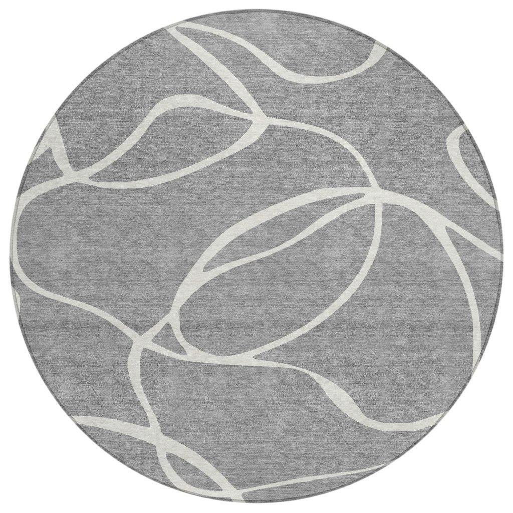 LOOMLAN Rugs Mirelle Gray Washable Indoor-Outdoor Rug