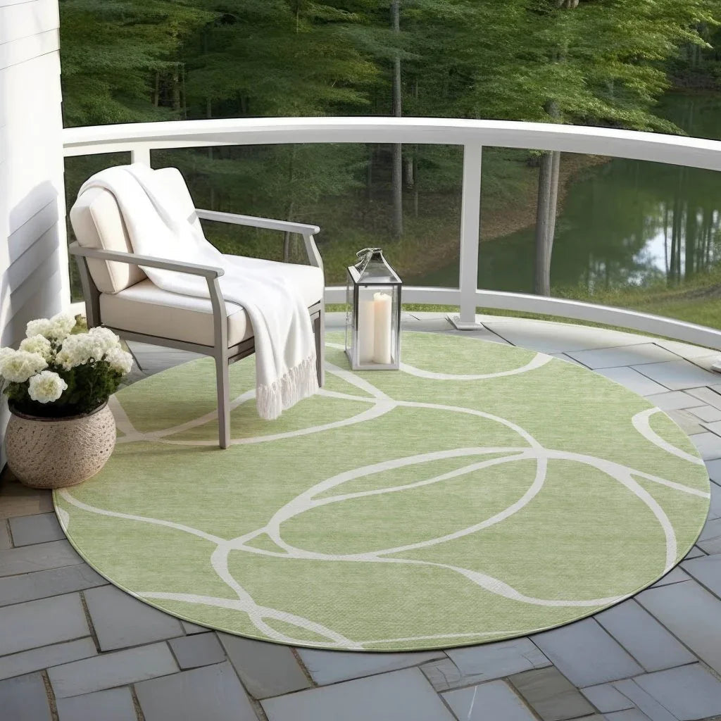 LOOMLAN Rugs Mirelle Green Washable Indoor-Outdoor Rug