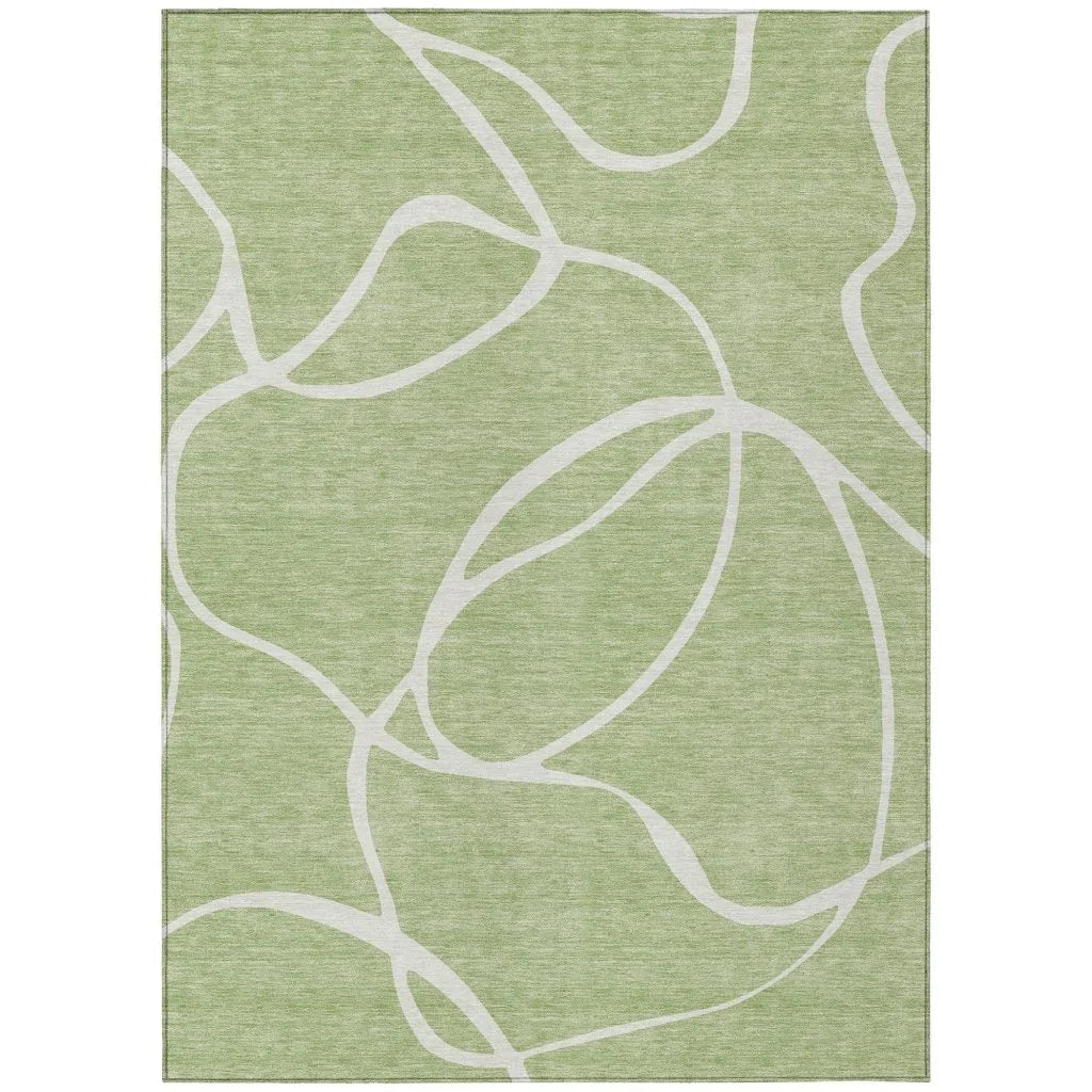 LOOMLAN Rugs Mirelle Green Washable Indoor-Outdoor Rug