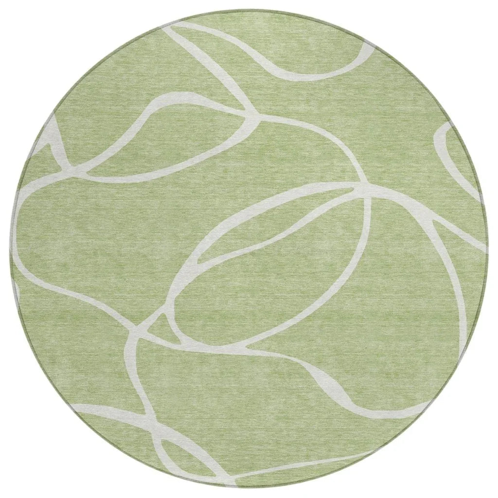 LOOMLAN Rugs Mirelle Green Washable Indoor-Outdoor Rug
