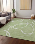 LOOMLAN Rugs Mirelle Green Washable Indoor-Outdoor Rug