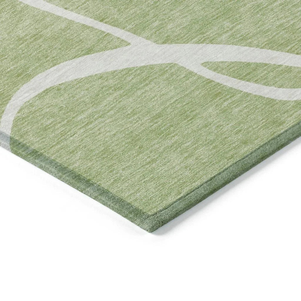 LOOMLAN Rugs Mirelle Green Washable Indoor-Outdoor Rug