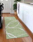 LOOMLAN Rugs Mirelle Green Washable Indoor-Outdoor Rug