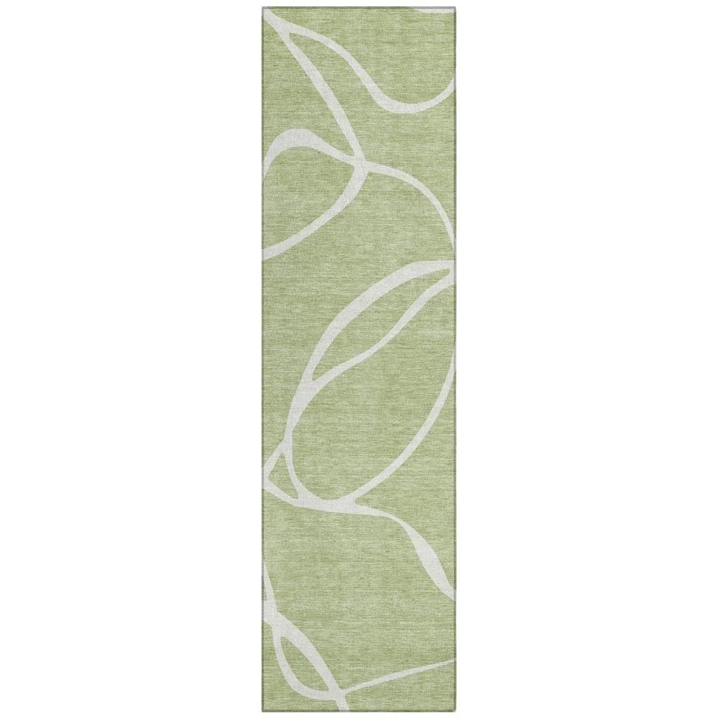 LOOMLAN Rugs Mirelle Green Washable Indoor-Outdoor Rug