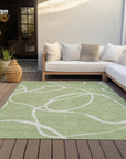 LOOMLAN Rugs Mirelle Green Washable Indoor-Outdoor Rug