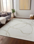 LOOMLAN Rugs Mirelle Ivory Washable Indoor-Outdoor Rug