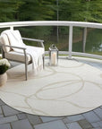LOOMLAN Rugs Mirelle Ivory Washable Indoor-Outdoor Rug
