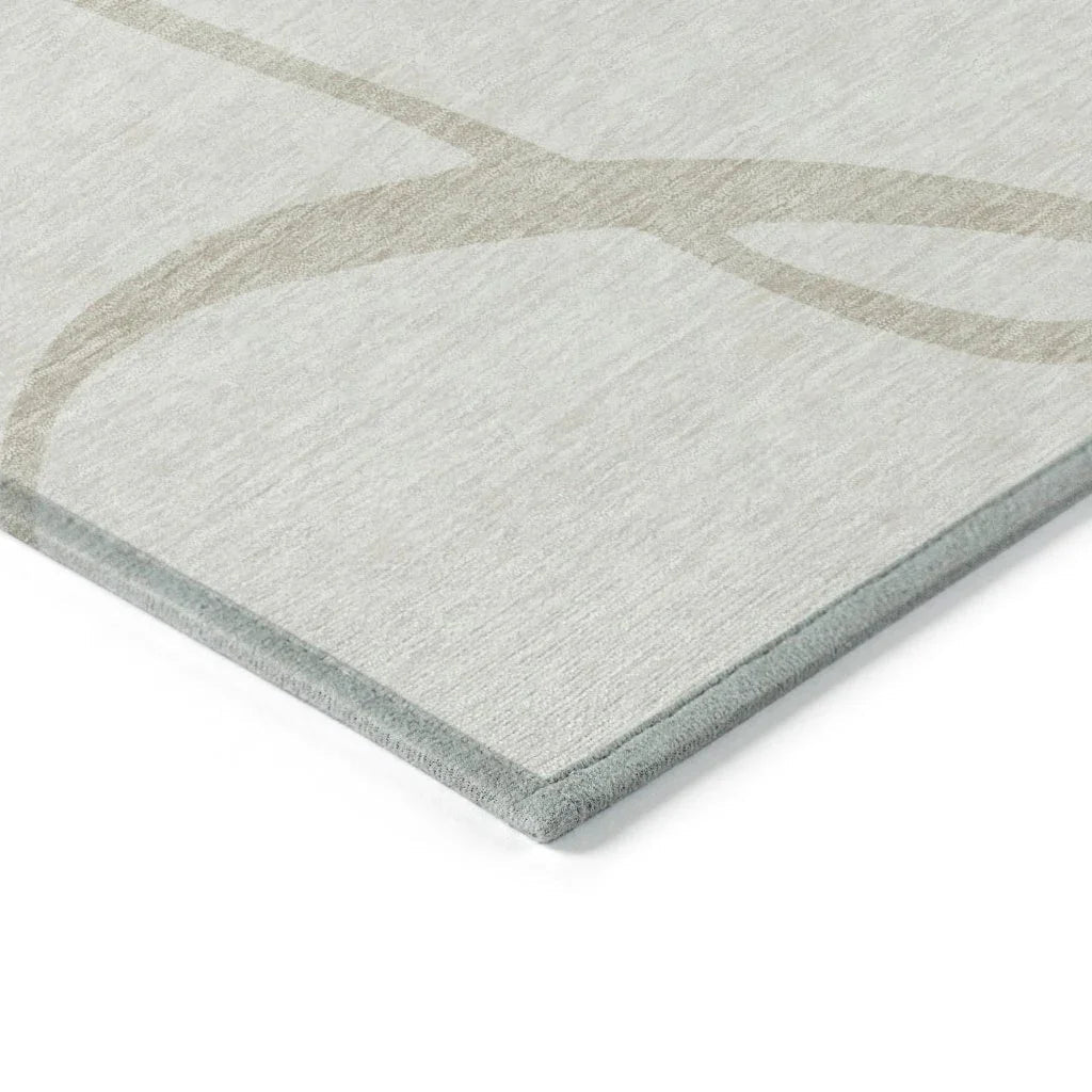 LOOMLAN Rugs Mirelle Ivory Washable Indoor-Outdoor Rug