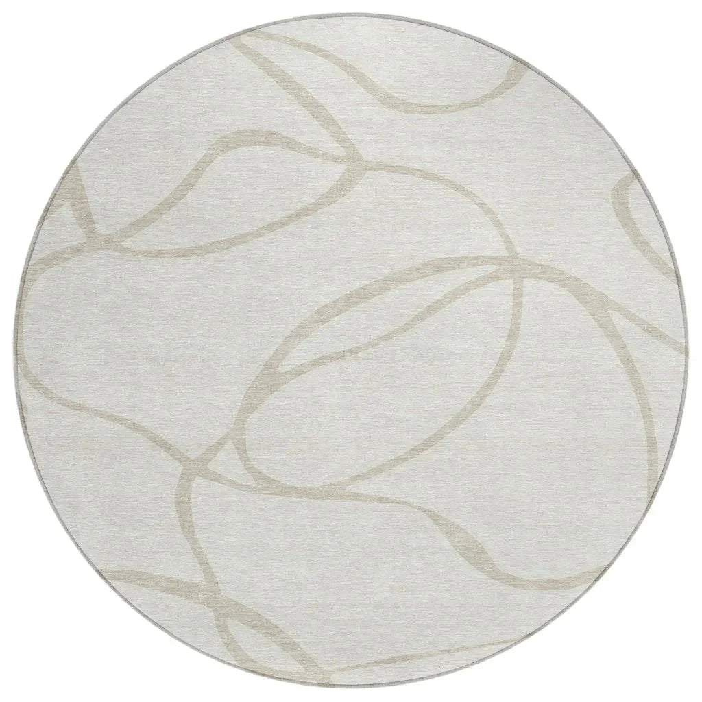 LOOMLAN Rugs Mirelle Ivory Washable Indoor-Outdoor Rug