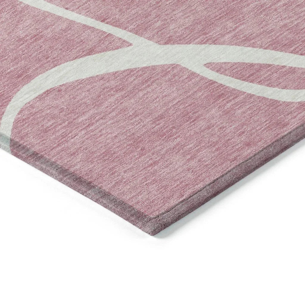 LOOMLAN Rugs Mirelle Pink Washable Indoor-Outdoor Rug