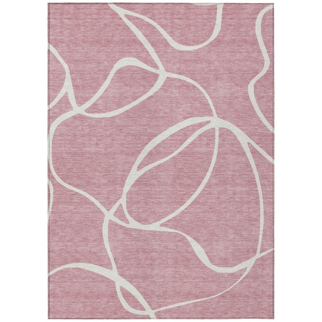 LOOMLAN Rugs Mirelle Pink Washable Indoor-Outdoor Rug