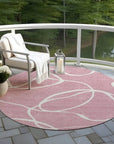 LOOMLAN Rugs Mirelle Pink Washable Indoor-Outdoor Rug