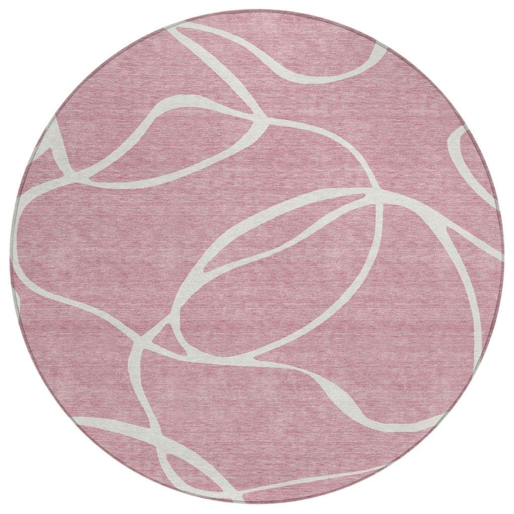 LOOMLAN Rugs Mirelle Pink Washable Indoor-Outdoor Rug