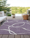 LOOMLAN Rugs Mirelle Purple Washable Indoor-Outdoor Rug