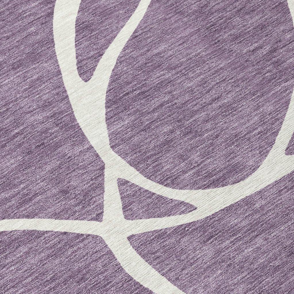 LOOMLAN Rugs Mirelle Purple Washable Indoor-Outdoor Rug