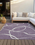 LOOMLAN Rugs Mirelle Purple Washable Indoor-Outdoor Rug