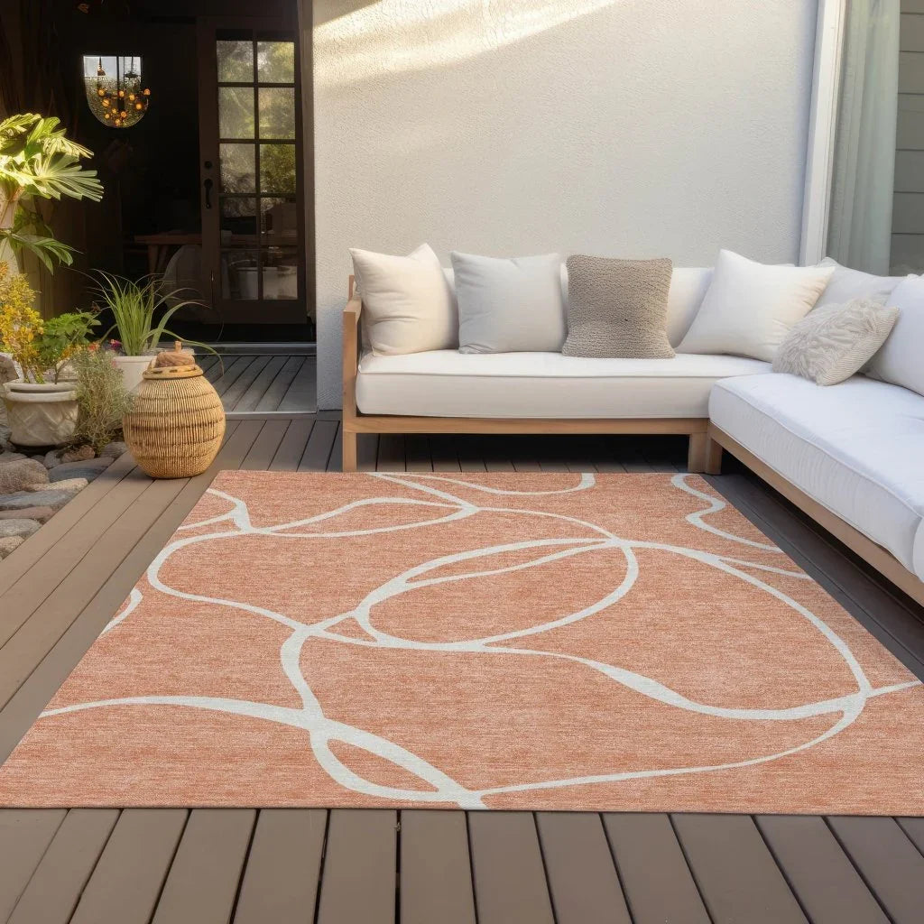 LOOMLAN Rugs Mirelle Salmon Washable Indoor-Outdoor Rug