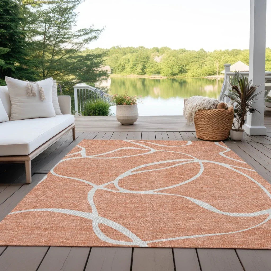 LOOMLAN Rugs Mirelle Salmon Washable Indoor-Outdoor Rug