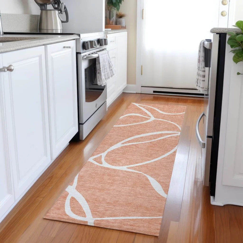 LOOMLAN Rugs Mirelle Salmon Washable Indoor-Outdoor Rug
