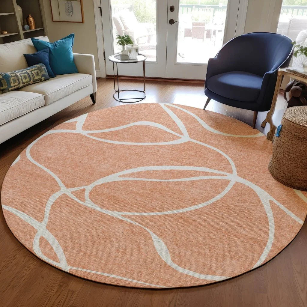 LOOMLAN Rugs Mirelle Salmon Washable Indoor-Outdoor Rug