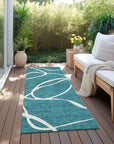 LOOMLAN Rugs Mirelle Teal Washable Indoor-Outdoor Rug