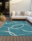 LOOMLAN Rugs Mirelle Teal Washable Indoor-Outdoor Rug