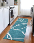 LOOMLAN Rugs Mirelle Teal Washable Indoor-Outdoor Rug