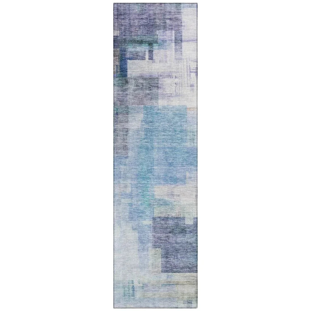 LOOMLAN Rugs Mireya Blue Washable Indoor-Outdoor Rug