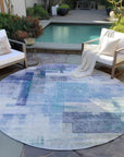 LOOMLAN Rugs Mireya Blue Washable Indoor-Outdoor Rug