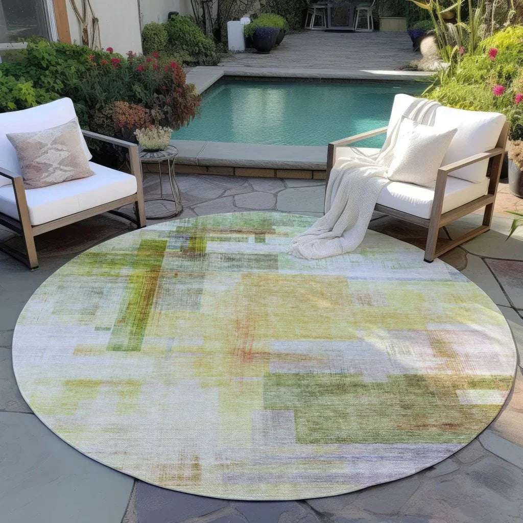 LOOMLAN Rugs Mireya Green Washable Indoor-Outdoor Rug