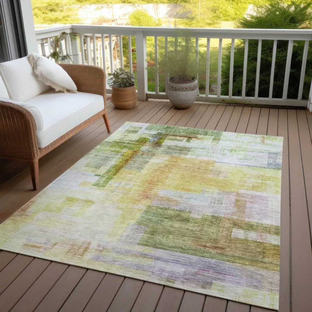 LOOMLAN Rugs Mireya Green Washable Indoor-Outdoor Rug